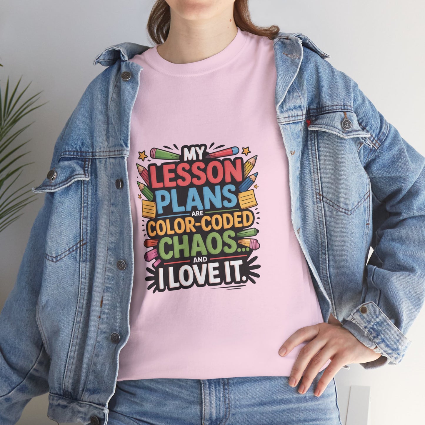 SillyBilly Wear |Teacher Tees — “My Lesson Plans Are Color-Coded Chaos” T-Shirt