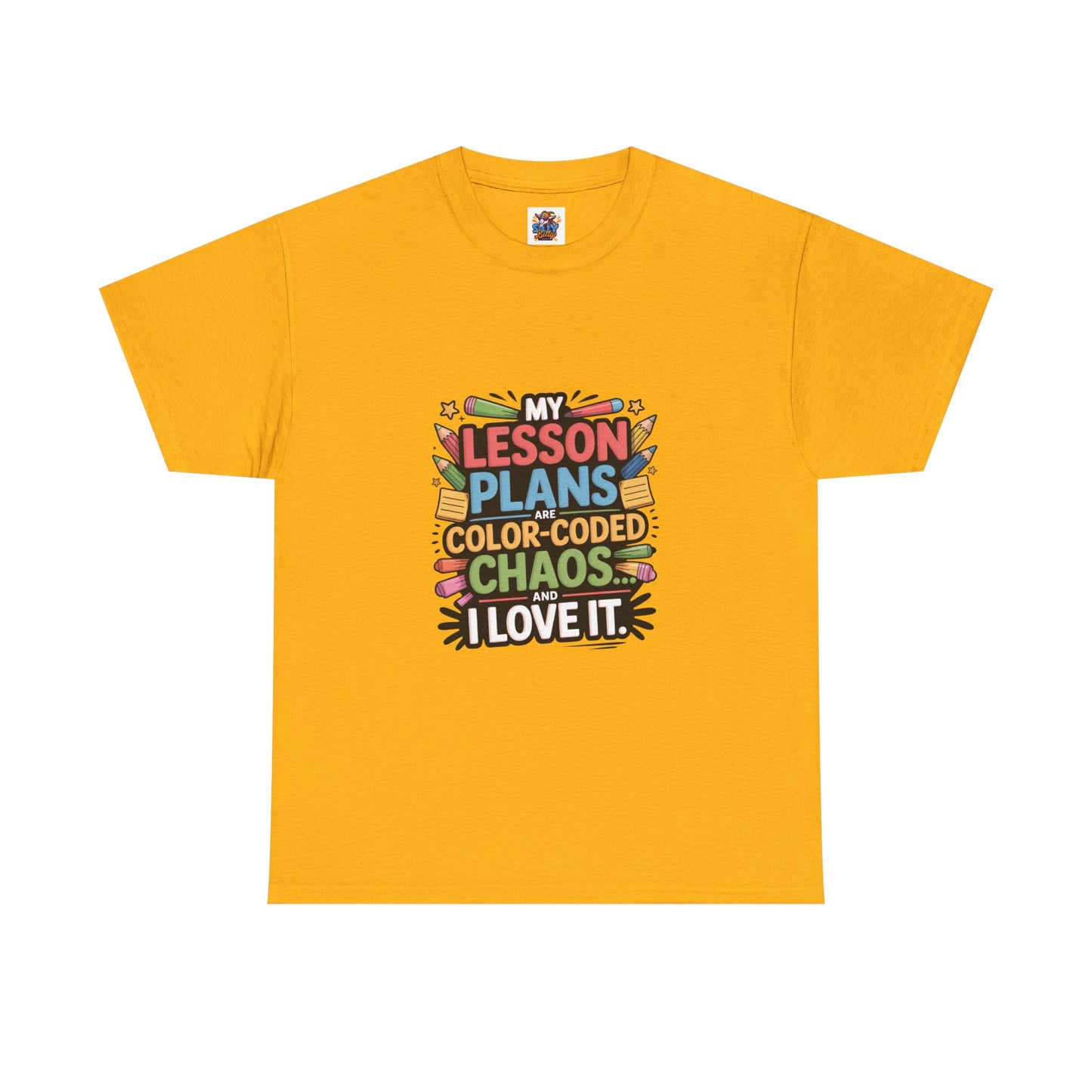 SillyBilly Wear |Teacher Tees — “My Lesson Plans Are Color-Coded Chaos” T-Shirt