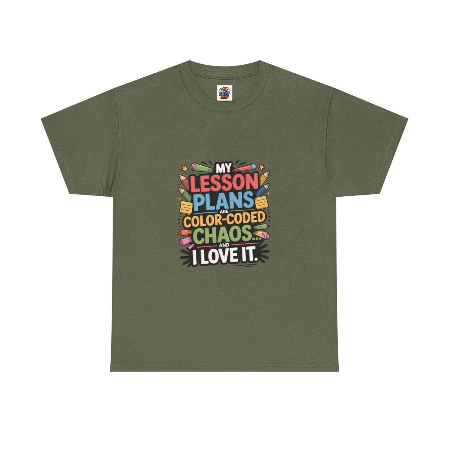 SillyBilly Wear |Teacher Tees — “My Lesson Plans Are Color-Coded Chaos” T-Shirt
