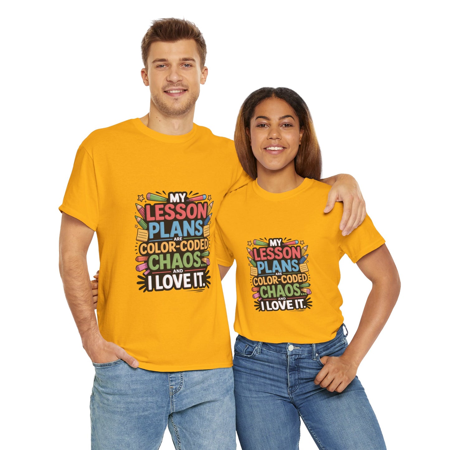 SillyBilly Wear |Teacher Tees — “My Lesson Plans Are Color-Coded Chaos” T-Shirt
