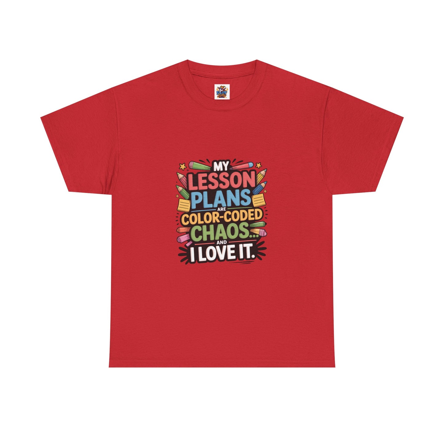 SillyBilly Wear |Teacher Tees — “My Lesson Plans Are Color-Coded Chaos” T-Shirt