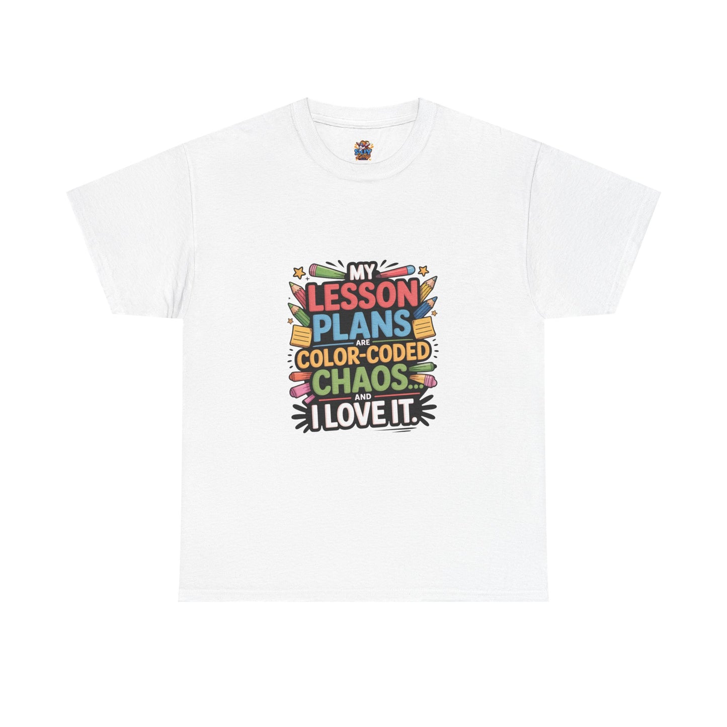 SillyBilly Wear |Teacher Tees — “My Lesson Plans Are Color-Coded Chaos” T-Shirt