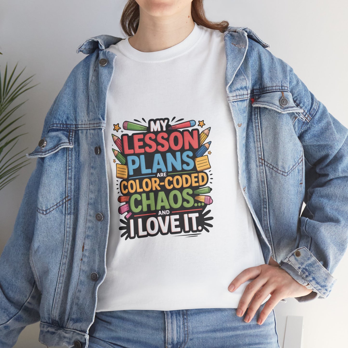 SillyBilly Wear |Teacher Tees — “My Lesson Plans Are Color-Coded Chaos” T-Shirt
