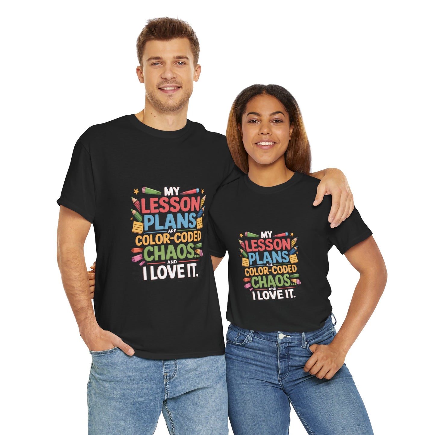 SillyBilly Wear |Teacher Tees — “My Lesson Plans Are Color-Coded Chaos” T-Shirt
