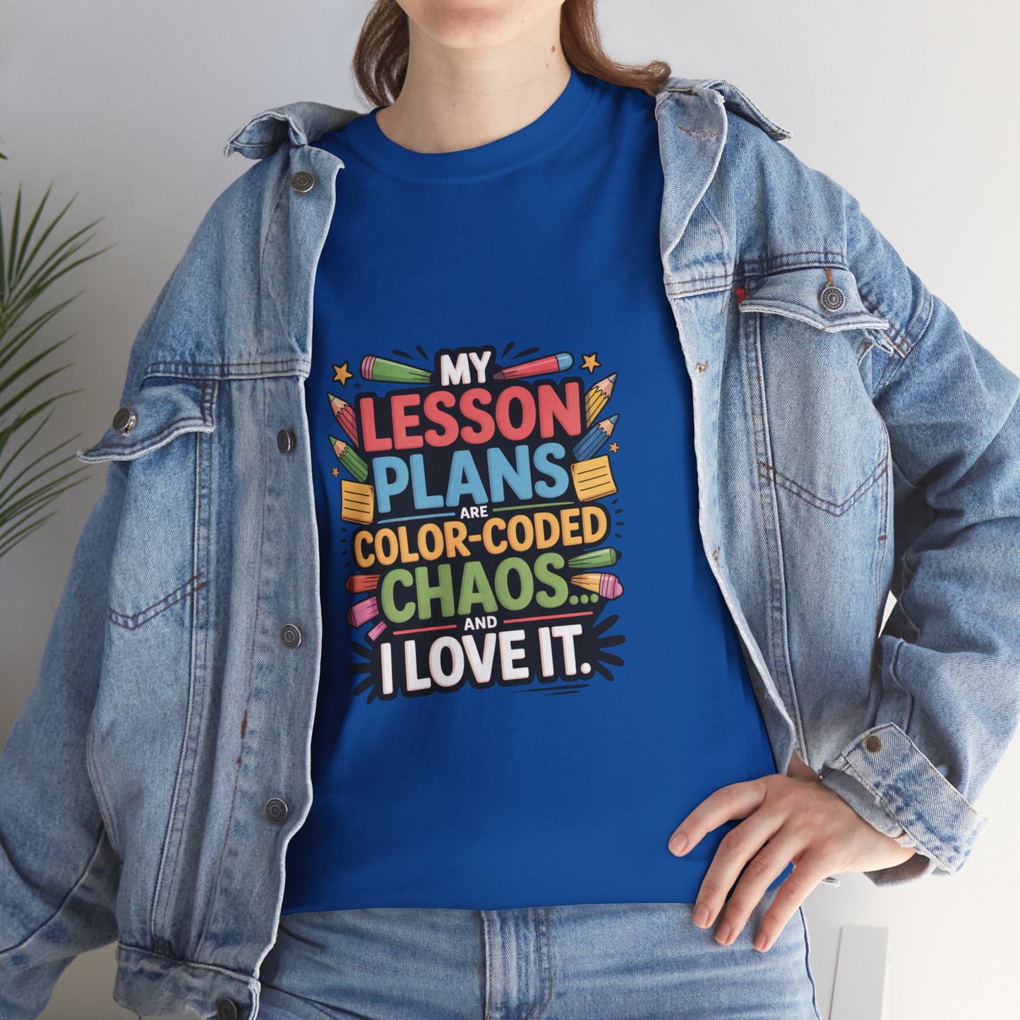 SillyBilly Wear |Teacher Tees — “My Lesson Plans Are Color-Coded Chaos” T-Shirt
