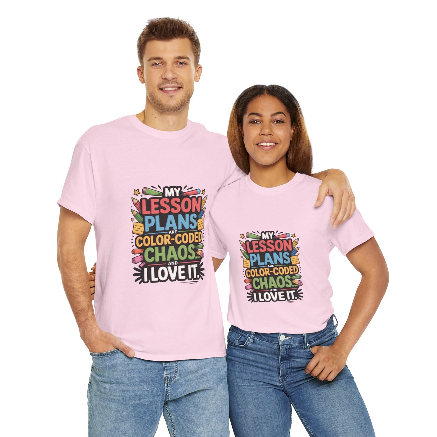 SillyBilly Wear |Teacher Tees — “My Lesson Plans Are Color-Coded Chaos” T-Shirt
