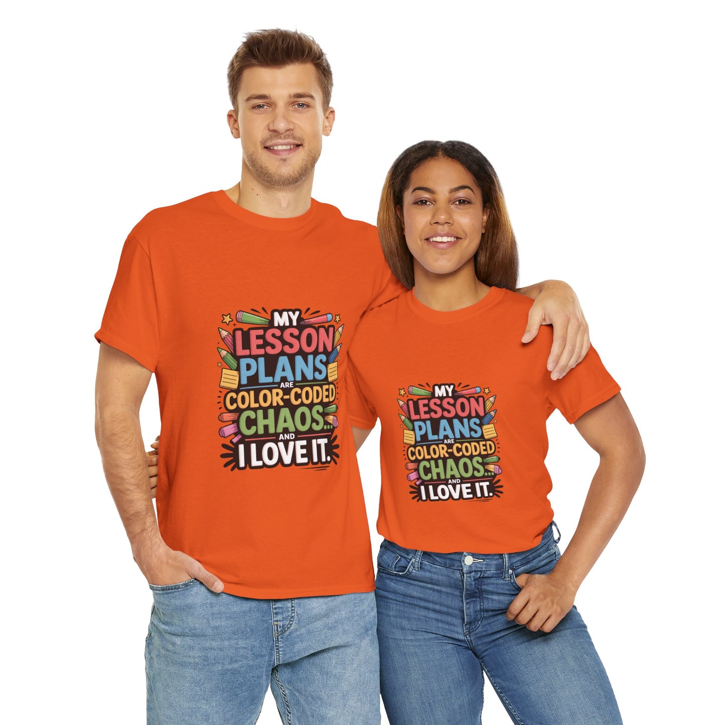 SillyBilly Wear |Teacher Tees — “My Lesson Plans Are Color-Coded Chaos” T-Shirt