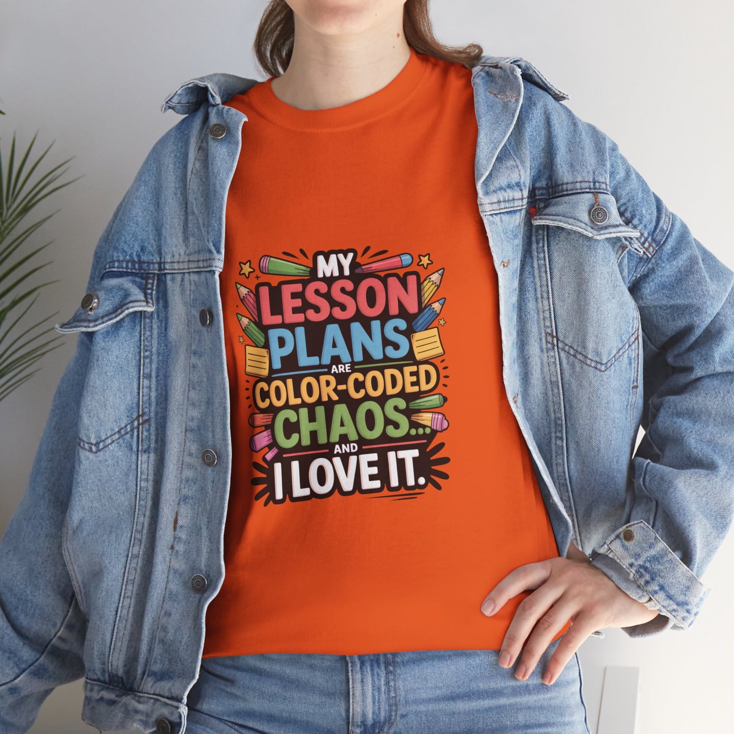 SillyBilly Wear |Teacher Tees — “My Lesson Plans Are Color-Coded Chaos” T-Shirt