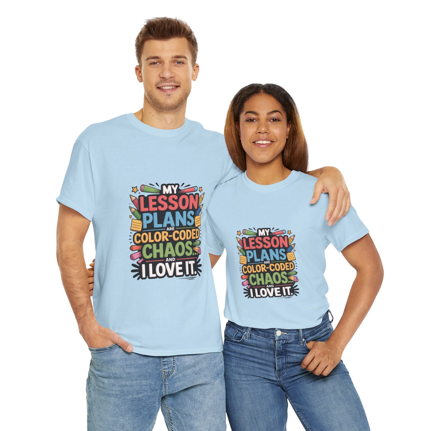 SillyBilly Wear |Teacher Tees — “My Lesson Plans Are Color-Coded Chaos” T-Shirt