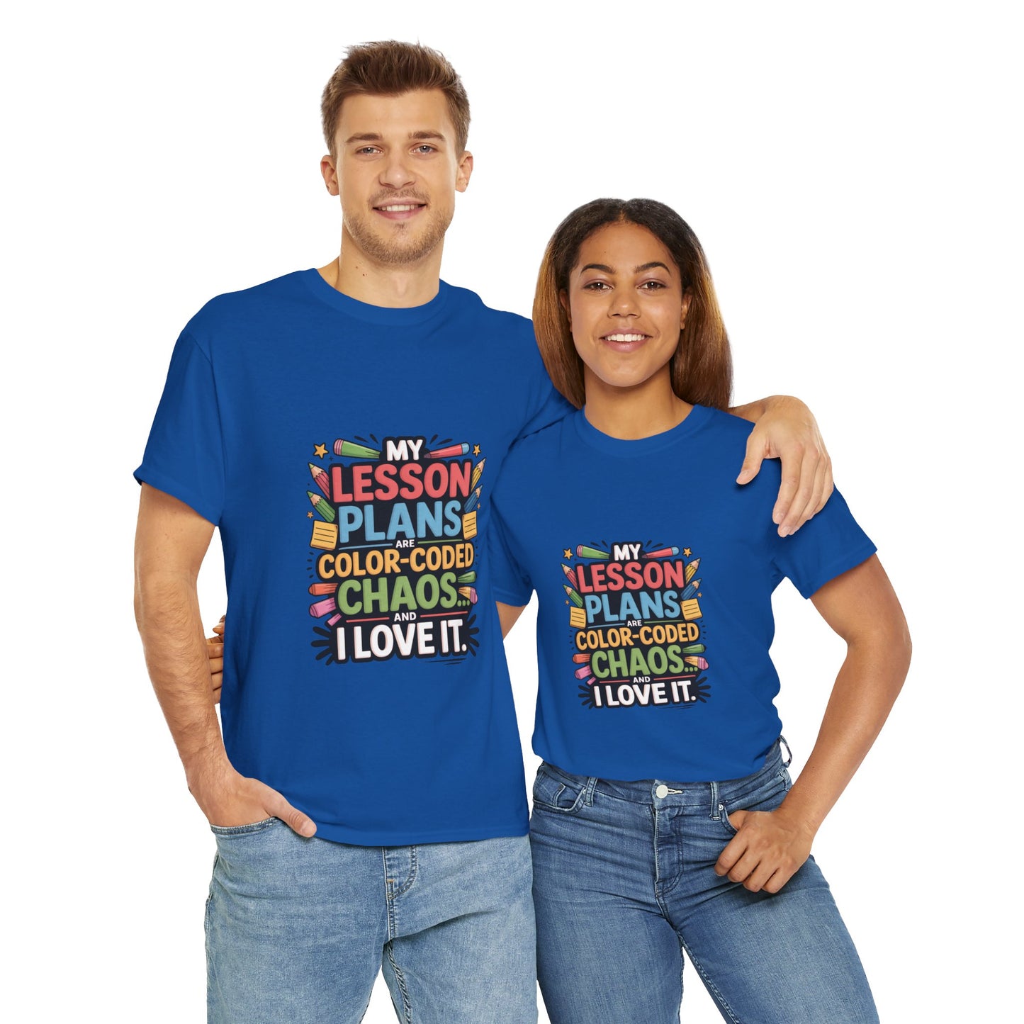 SillyBilly Wear |Teacher Tees — “My Lesson Plans Are Color-Coded Chaos” T-Shirt